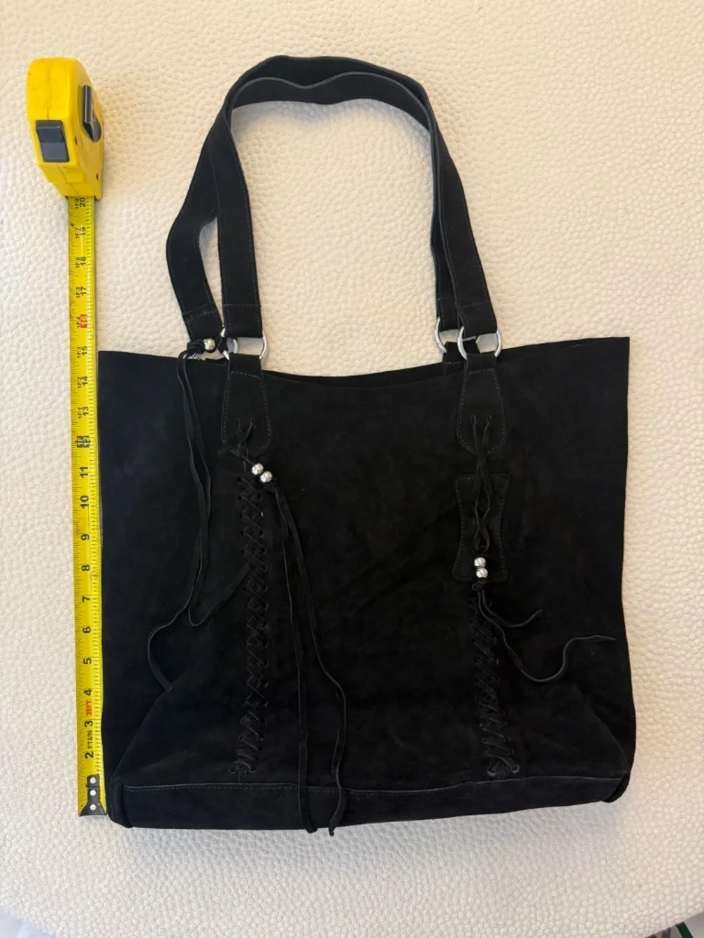 RAJ Black Suede Leather Handbag NWT